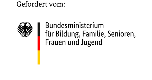 Logo: Gefördert vom Bundesministerium für Familie, Senioren, Frauen und Jugend